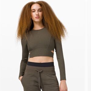 Lululemon LA Cut Out Longsleeve Crop Size 8